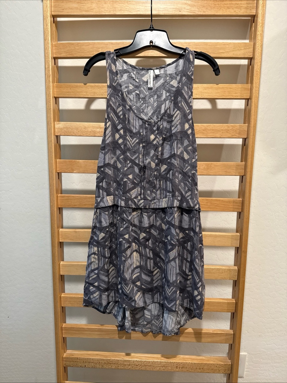 Hang Ten Gray Geometric High-Low Sleeveless Dress